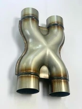 2.25"/2.5"/3.0" Dual Inlet/Outlet Stainless Steel Exhaust X-Pipe Adapter muffler
