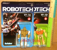 VF-1A & VF-1D ROBOTECH ReAction Super7 3.75" Figures 2018 Card Wear See photos