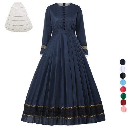 Women Civil War Day Dress 1860s Reenactment Victorian Costume - Picture 2 of 31
