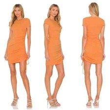 Steve Madden BB Dakota Women's Orange Ruche Mini Dress Size Medium NWT