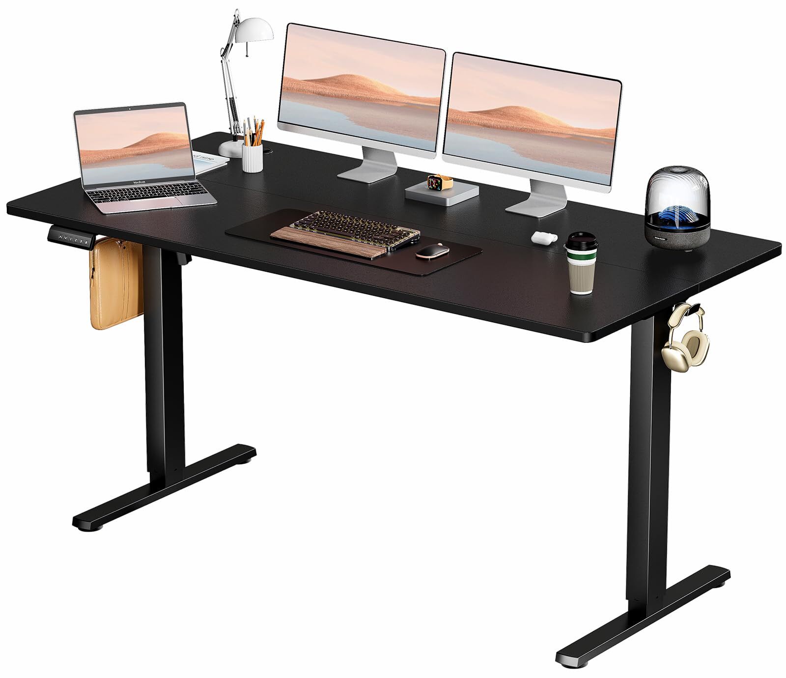 24x63 Inches Black Adjustable Standing Desk with Cable Management-image