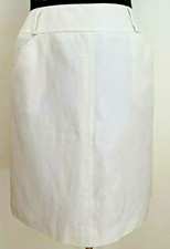 TALBOTS PETITES SKIRT 4 IVORY A LINE SILK/LINEN BLEND LINED POCKETS