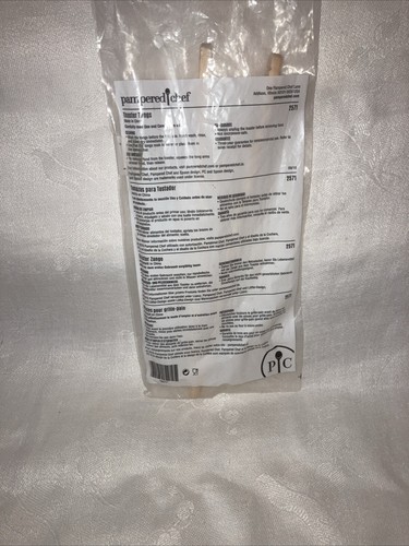 PAMPERED CHEF BAMBOO TONGS #2237 8" TOASTER TONGS RETIRED NEW SEALED - Picture 2 of 2