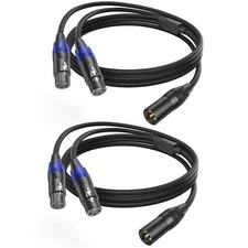 1 Male To 2 Female Xlr Y Splitter Micrphone 3pin Xlr Female To Dual Xlr Male Ys