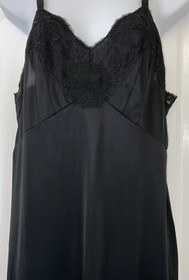 Vintage SEARS 16005 Nylon Black Lace Full Slip Size 38 - SHIPS FREE
