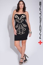 PLUS SIZE STRAPLESS BODYCON MINI SEXY COCKTAIL CLUBWEAR DRESS NEW 1X 2X 3X
