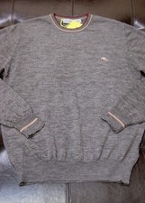Maglione uomo ETRO Milano Lana maglia lana girocollo logo pullover grigio nuovo taglia M