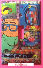 Street Art Wall Painting Boom Light Switch Power Outlet Cover Plate Home decor