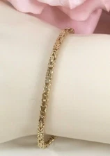 Vintage Jewellery Gold Byzantine Chain Bracelet or Anklet Jewelry 25 cm long 