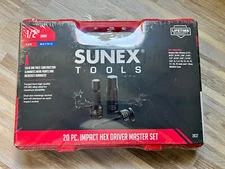 New Sunex Tools 2637 20 Pc. 1/2" Drive SAE & Metric Master Impact Hex Driver Set