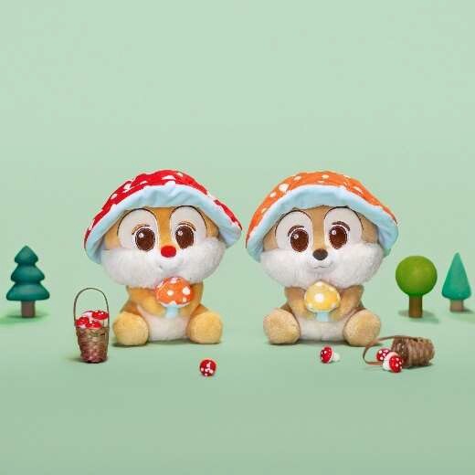 Authentic Disney Plush Mushroom Fun Collection Chip & Dale Chip'n