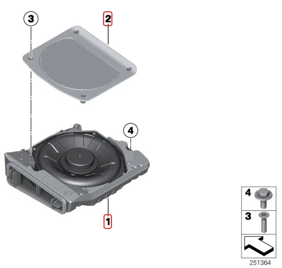 Subwoofer bajo asiento BMW F30 F32 F80 F82 M3 M4 Harmon Kardon (izquierdo) 65139210151 Foto 4 de 4