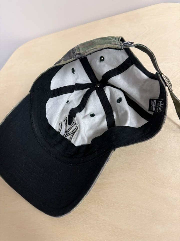 New York Yankees '47 Brand Mens Black Logo Camo Clean Up Hat eBay