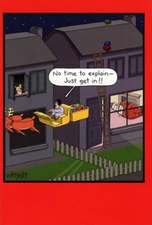 Nobleworks Just Get In Sleigh Heist Funny / Humorous Christmas Card