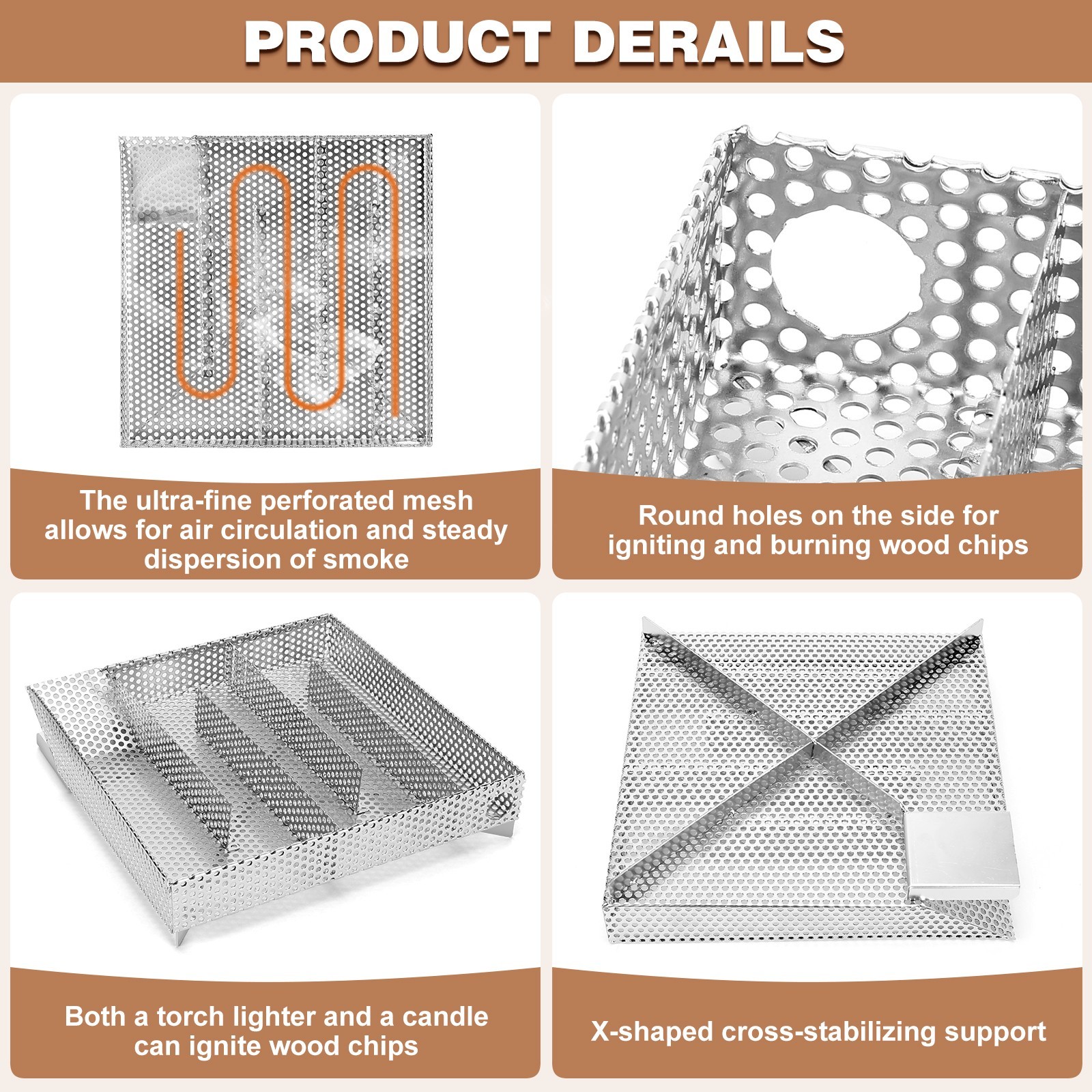 Hot and Cold Smoke Generator for BBQ Grill Ideal for Smoking Meat, Fish, Cheese