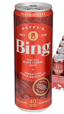 BING Cherry Energy Drink 12oz Cans 24 Pack, Real Juice + B-Vitamins