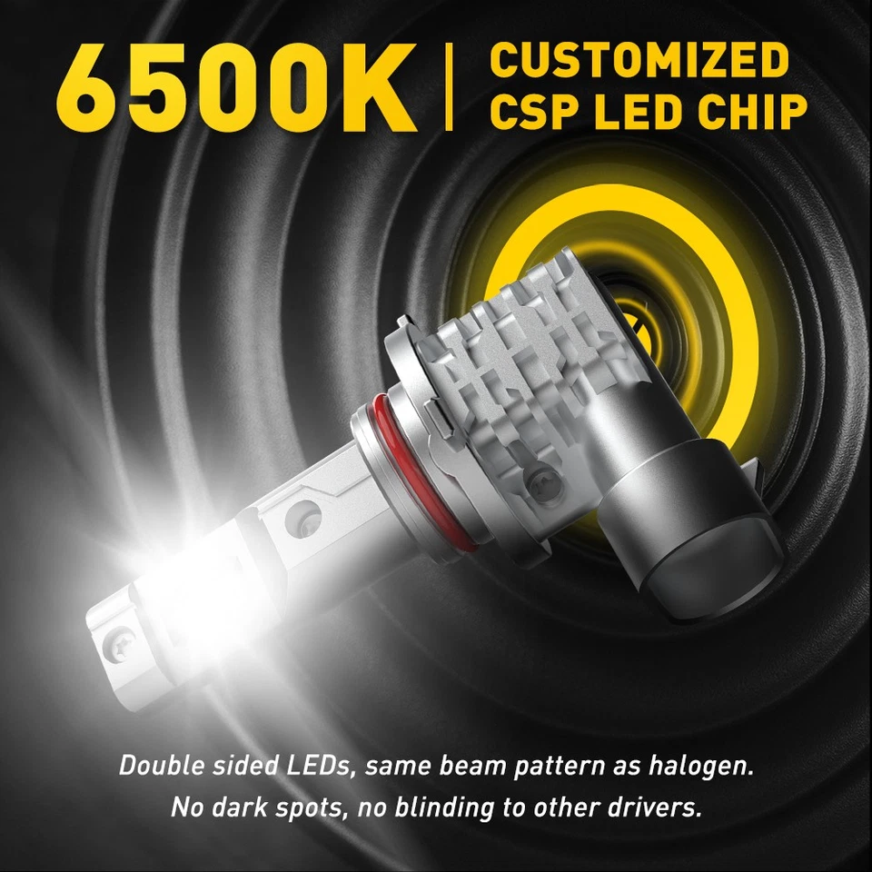AUXITO 9005+9006+H11 LED Headlight Hi-Lo Beam Bulb Super White Bright Lamp 2/4X - Image 2 of 4
