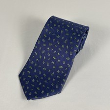 Brooks Brothers 346 Silk Tie Vintage Blue Green Floral All Over USA Made 3.5"W