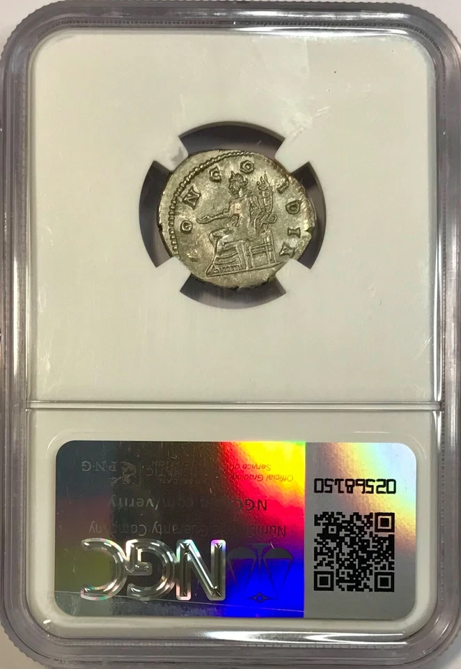 Moneda Denario de Plata Antigua Romana Severo Alejandro 222-235 dC Antioquía NGC AU Foto 4 de 4