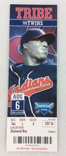 MLB 2009 08/06 Minnesota Twins at Cleveland Indians Ticket-Tony Sipp WP