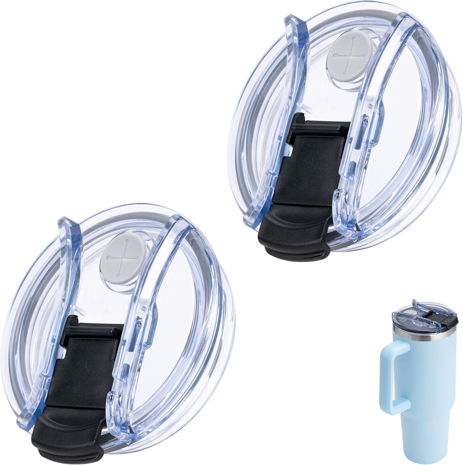 40oz Spill Proof Tumbler Lid Replacement 2-Pack for Stanley Cup