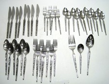42 Peices Flatware Riviera Atomic Retro MCM Mosaic Rare Japan W/Serving