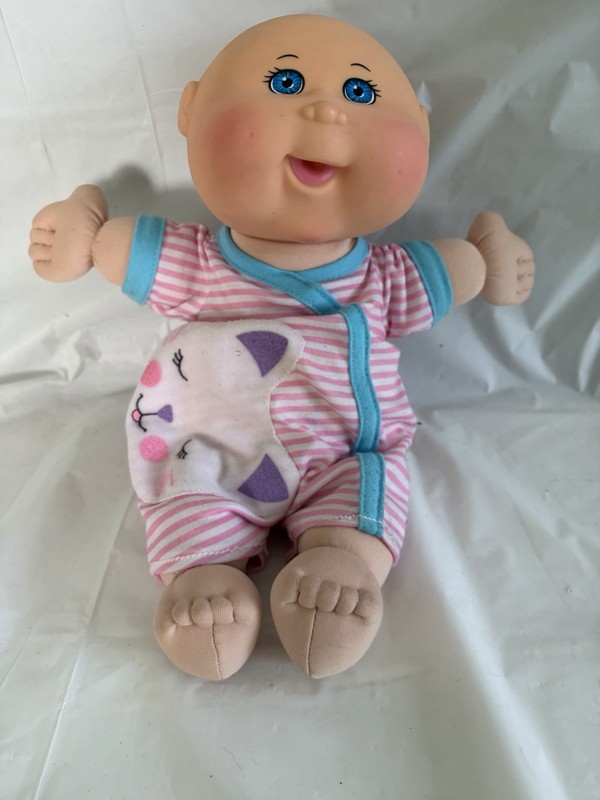 Cabbage Patch Kids 12”doll Bald Open Mouth Blue Eyes 2015 0aa