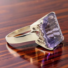 ESTATE SOLID 14K YELLOW GOLD AMETHYST TALL BASKET SETTING RING SIZE 4.75 #7849 — photo 3