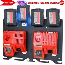 3-in-1 Metal Wall Mount Storage Rack for Milwaukee Chargers Batteries Drills