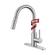 Kitchen Faucet with Pull-Down Sprayer, Brushed Nickel, High-Arc Single Handle