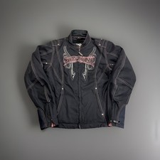 Harley Davidson Women&rsquo;s Riding jacket Double Zip And Armor Sz Medium Embroidered