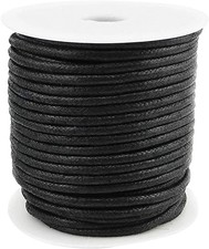 22 Yards 3Mm Black Waxed Cotton Cord Jewelry Making Beading Thread Crafting Macr