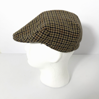 Jonathan Richard Ireland Flat Cap Wool Blend Houndstooth Newsboy