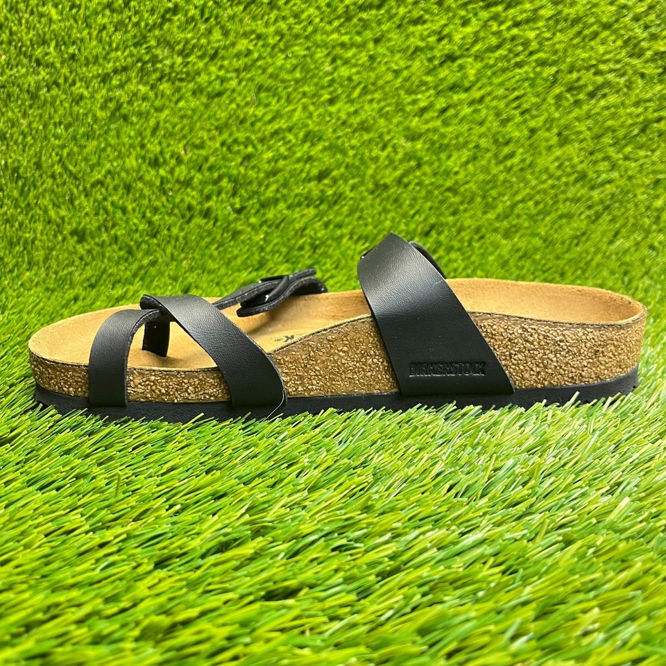 Birkenstock Mayari Mujer Talla 7 Negro Marrón Playa Caminar Tanga Sandalias Zapatos Foto 2 de 4