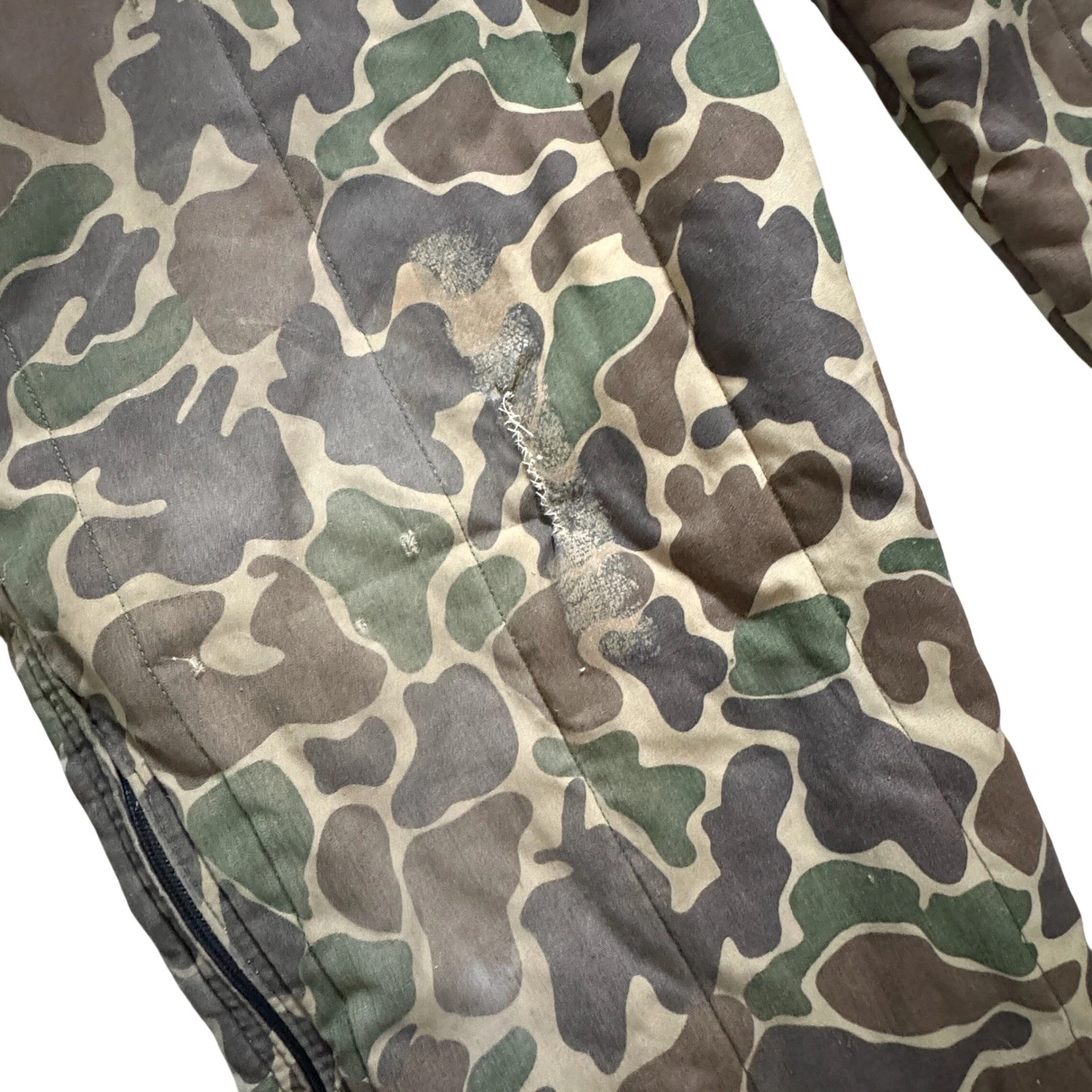 Saf-T-Bak Coveralls Large 42-44 Camo Duck Hunter Vintage Insulated Jumpsuit FLAW - product detail image 2