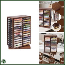 WodGod Cassette Tape Storage Box, Wood Cassette Rack, Wooden Cassette Tape Holde