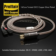16Core OCC Silver Plated Headphone Cable 5Pin XLR Stax SR-X1 X9000 L500 L700 MK2