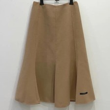 Beige Handmade Midi Flare Skirt - Small