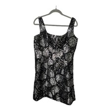 R&M Richards Black Silver A Line Dress 16P