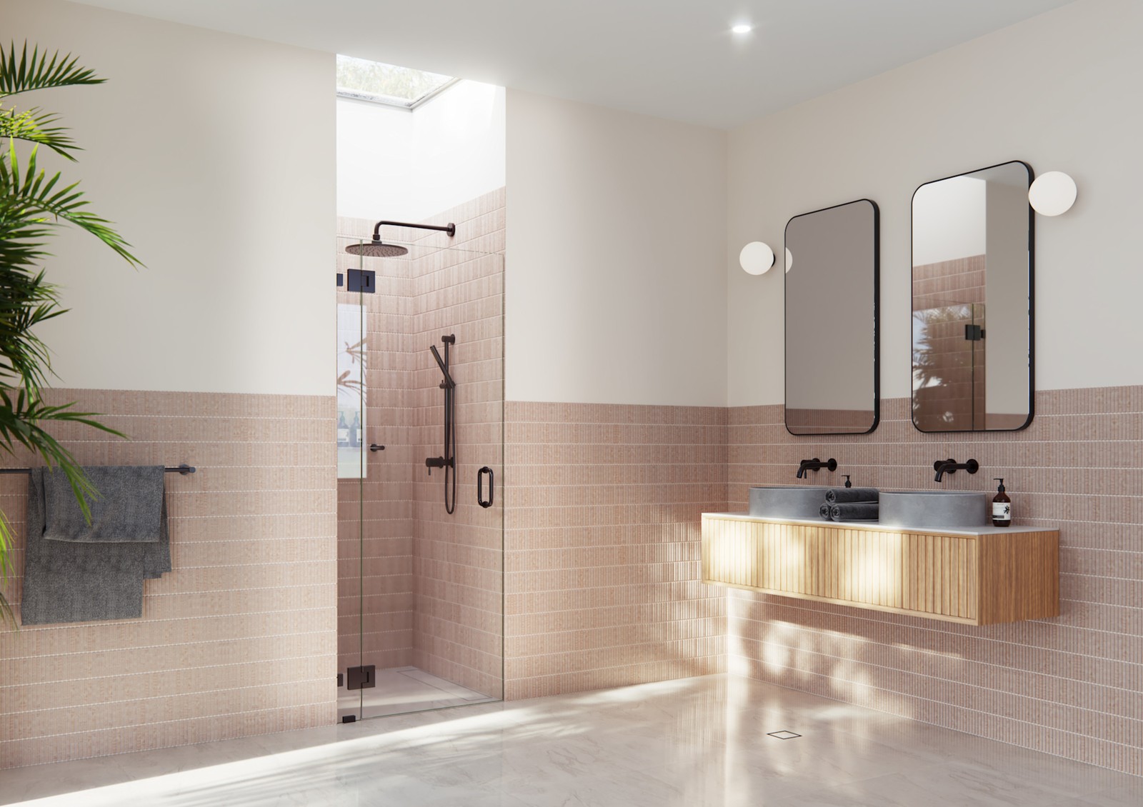 Glass Warehouse GW-GH-34.25 Bronze Hinged Frameless Shower Door 78H x 34.25W