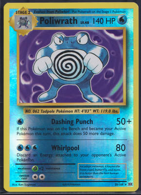 Quappo Poliwrath 25/108 Reverse - XY Evolutions 2016 - EN - NM/EX - Pokemon