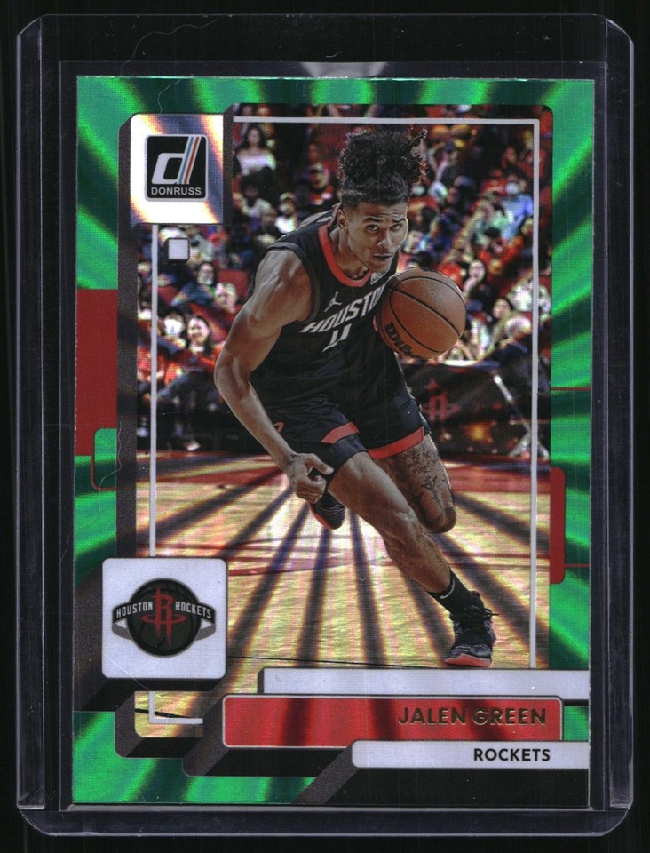 2022 -23 Panini Donruss #150 Jalen Green Rockets Green Laser Holo