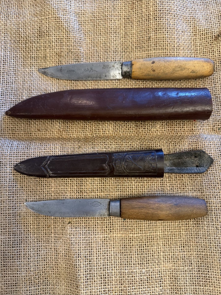 Vintage Mora Sweden Knife and K.J. Eriksson Knives w/Sheaths - US