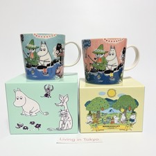 Juego de 2 tazas Moomin ARABIA 2026 SIMPLE JOY rosa parque azul Japón