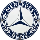 VINTAGE MERCEDES PORCELAIN DEALERSHIP SIGN HARLEY INDIAN MERCEDES M