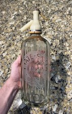 Vintage Seltzer Bottle T Tate Smith Soda Water Malton Yorkshire England Sundella