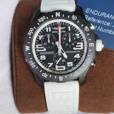 Breitling Endurance Pro White Dial Rubber Strap 44mm Box + Papers