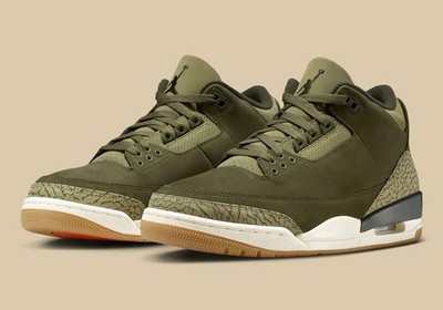 Air Jordan 3 Retro Men's Size 9 Medium Olive/Sequoia DN3707 202