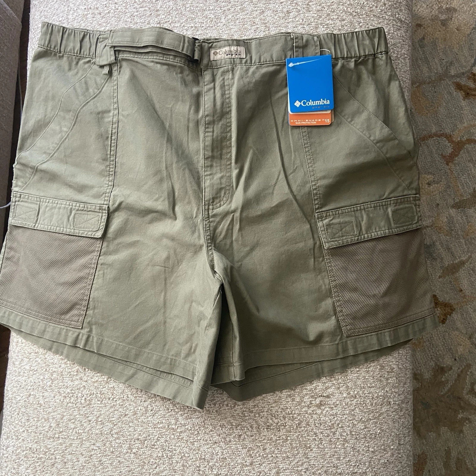 COLUMBIA PFG Omni Shade SPF 15 Shorts Fishing Green Made In Indonesia Men’s 2X