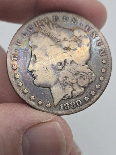 1880 CC MORGAN WITH OLD TONING ☆ OLD ALBUM COIN # 874 ☆ CHECKMYSTORE